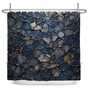Shower Curtains 3D Geometric Marble Printing Bathroom Curtain Fabric Waterproof Home Decoration Modern Luxury With Hooks