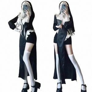 animecc sexy suora costume cosplay halen uniforme di natale sexy cameriera dr costume sorella costume bianco lg parrucca R0SU #