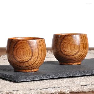 Cups Saucers Retro Handmade Natural Wooden Cup Jujube Wood Reusable Tea Household Kitchen Supplies High Quality Drinkware