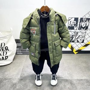 다운 코트 2024 겨울 어린이 패딩 재킷 소년 따뜻한 vevet 파카 한국 스타일 의류 면화