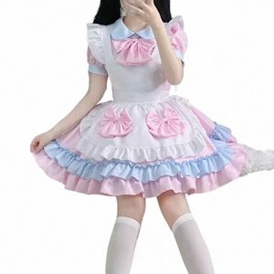 różowy kostium pokojówki CAS COS Anime Postacie występ Lolita Soft Girl Dr Loli Maid Mundiform K8re#