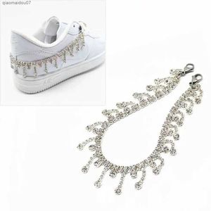 Anklets 2021 New Crystal Water Diamond Edge Tassel Shoes Jewelry Chain Accessories Mens Sports Shoes Decorative Ankle ChainL2403