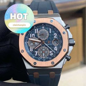 AP Holwatch Kronograf Kraliyet Meşe Offshore Serisi 26471SR Oda Altın Mavi Plaka Baoqilai Sınırlı Sardai Erkek Zamanlı Moda Boş Zaman İş Sporları Saat