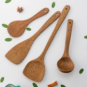 Wooden Spatula Non Stick Pot No Paint Or Wax Long Handle Stir Fried Vegetables A Complete Set Of Soup Spoons Kitchen Utensils