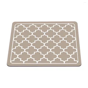 Tapetes de mesa Esteira de café absorvente prato de secagem para cozinha balcão-café bar acessórios caber sob fabricante marrom 50x30cm