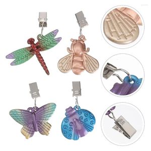 Table Mats 8Pcs Tablecloth Weights Insects Pendant With Colourful Dragonfly Shape For Outdoor Garden Party Picnic