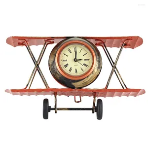 Orologi da tavolo Stile vintage Retro Scrivania Modelli in metallo Comodino Decorazione per aeroplano Finiture per dormitorio classico pastorale