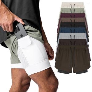 Herren-Shorts, Sommer, Fitness, Sport, Herren, Nylon, Laufen, Muskeltraining, elastisch, schnell trocknend, Y2k, amerikanischer Doppelschicht-Basketball