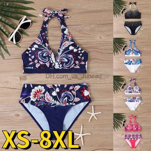 Kvinnors badkläder Kvinnor Summer Swimsuit Tvådelat Set Beachwear Swim Suit Female Sexig Vintage Bathing Suit Bikini Ny designtryck Badkläder T240329