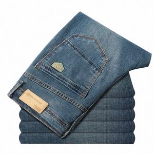 Kstun rak snitt jeans för män busin casual manlig denim byxor full längd byxor klassiska jeans hombre högkvalitativa märke d1dp#