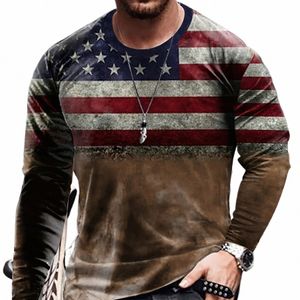 american Style Men's Lg Sleeve Men T-shirt Homme Compri Costume Sportswear T Shirt Breathable Gym Fitn Tops Clothing d8nD#