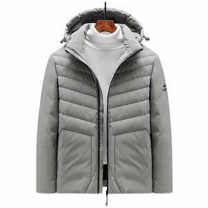 2023 New Winter Men Warm Windproof Casual Padded Duck Down Parka Coat Men Detachable Hat Thermal Jacket Male Parka Plus Size 8XL E67A#