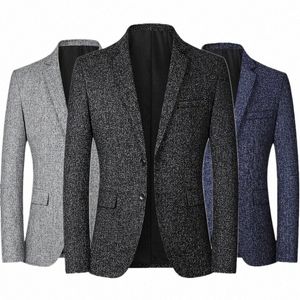 black Men's Busin Suit Jacket Fiable Slim Men Coat Costume Homme Single Breasted V Neck Blazer Masculino 29KK#