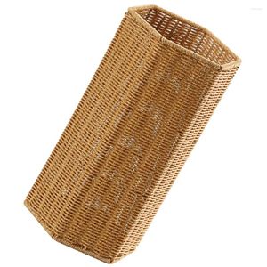 Regenschirme Imitation Rattan Regenschirm Stand Bucket Hausaufbewahrungskorbhalter Yoga Matten Indoor RV für Eingangskunstkunst