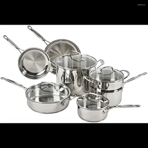 Cookware Sets 11-Piece Set Chef's Classic Stainless Steel Collection 77-11G Pots And Pans