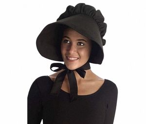 Kvinnors pilgrim viktorianska Bnet överdimensionerade piga cosplay hatt 53xb#