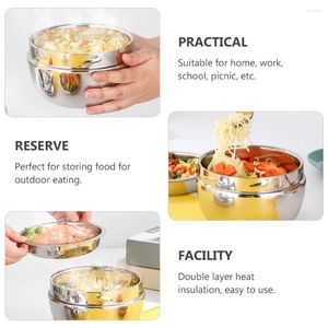 Dinnerware Insulation Stainless Steel Lunch Box Office Metal Snack Bowls 304 Container