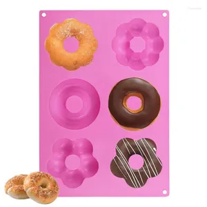 Baking Moulds Donut Silicone Mold Flower Shape Bagels Molds Pan Non-Stick Heat Resistant Tray For