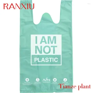 Gift Wrap Custom Selling Eco-Friendly % Biodegradable Corn Starch Plastic Bag Carry Bags