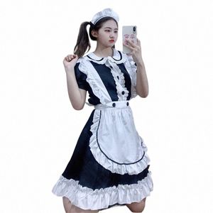 ロリータメイドコスプレコスチュームベビードールdrユニフォームエロティックロールプレイキュートライブショー女性ランジェリーメイドコススーツレディース衣装V39f＃