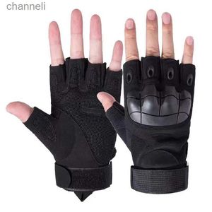 Taktiska handskar 2022 Nya utomhus Airsoft Sport Half Finger Type Mittens Combat Shooting Hunting YQ240328