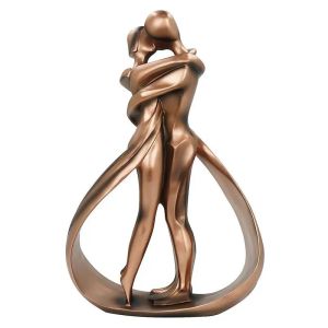 Sculture Coppia Bacio Scultura Statua Anniversario Figurina romantica Amante Ornamento Decorazione Regali Abbraccio Figura Artigianato Decorazioni per la casa