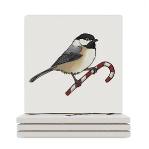 Bord mattor Candy Cane Chickadee Ceramic Coasters (fyrkant) Pot Cute Kitchen Set