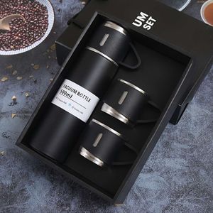 1 세트 500ml/16.91oz 스테인리스 스틸 절연 워터 컵 - 여행, 야외 스포츠 및 자동차 운전을위한 누출 진공 텀블러