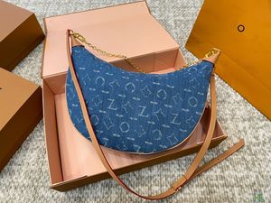 5A Quality Famous designera brand new Shoulder Bag Blue Wallet Canvas Moon bag holder Multicolor Damier Ebene Canvas long wallets purse card Chain bags With dust bag