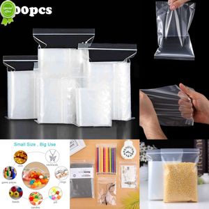 2024 500Pcs Resealable Storage Bags Transparent Self Sealed Plastic Bags Vacuum Fresh Food Storage Bag Kitchen Organizer Jewelry Bags