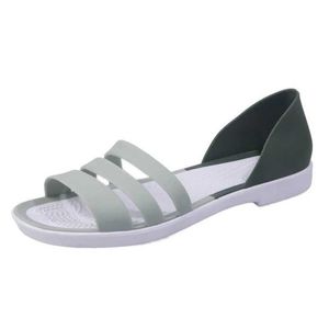 Pantofole da donna estive scarpe basse 2023 aperte in pizzo scivolo colore caramella per il tempo libero spiaggia all'aperto gelatina H24032892NU