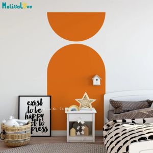 Adesivos tamanho grande meio círculo e abstrato boho arco decalque de parede moderna decoração de casa sala de estar adesivos removíveis yt6544
