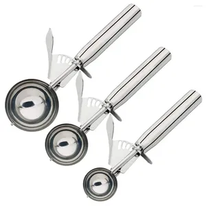 Baking Moulds 3-Piece Cookie Spoon Stainless Steel Ice Cream Set Is Perfect For Cookies Cakes Muffins Meatballs