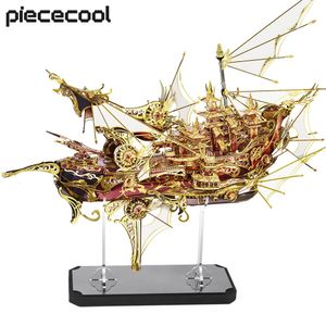 Piececool 3D Metal Modelo Kits Nove Céus Barco Puzzle DIY Set Jigsaw Brinquedos para Adultos Presentes de Natal Montagem de Arte e Artesanato 240319