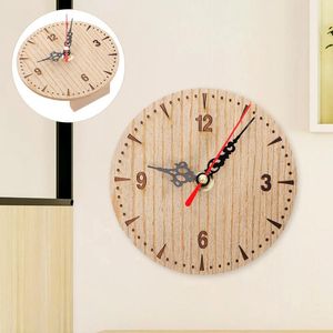 Wall Clocks Small Clock Vintage Decorative Hanging Mute Round Shape Bedroom Retro Wood Home Office