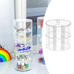 Decorative Plates Multipurpose Display Case Dustproof Transparent Cylindrical Acrylic Organizer