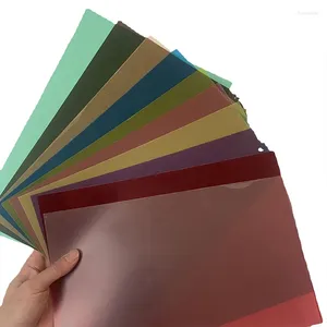 Adesivos de janela 2pcs A4 Folha de plástico de PVC flexível fina 0.3mm com filme 10 cores transparente modelo de construção artesanal material fosco