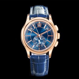 Watch Men Data Wyświetlacz 40 mm Automatyczny ruch mechaniczny Sapphire Glass Wysokiej jakości designerskie zegarki skórzany pasek wodoodporny sportowy na rękę Montre de lukse