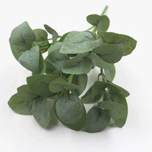 Artificial Flower Wedding Simulation 10st/Lot Plant Decorative Fake Eucalyptus Leaves 5 Forks Silk Green Grass