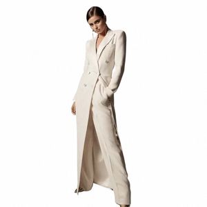 new Arrival Peak Lapel Double Breasted Pants Sets 2 Piece Fi Formal Casual Outfits Office Lady Wedding Women Suits 2024 x29z#