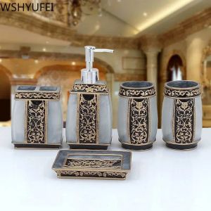 Sets 1pcs High grade resin Bathroom set wedding bath set Couple mouthwash cup Soap dish Plastic tray Home decoration Christmas gift