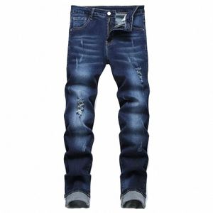 Ny Spring Autumn Korean Fi Stretch Denim Boys pojkvän Jeans Designer Kläder Skinny byxor Male Slim Blue Ripped Pants Y30i#