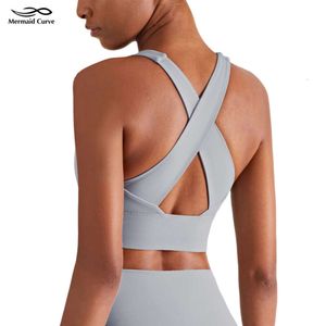 Lu Align Canotte superiori Tessuto spesso Intimo yoga Donna Spallacci allargati Schiena e addome Raccogliere Reggiseno fitness sportivo Push Up Lemon Sports 2024