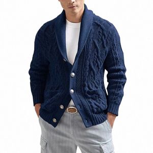 Jaqueta masculina cor sólida magro lg manga tricô camisola casaco outono inverno cardigan outerwear masculino topos ropa de hombre e86g #