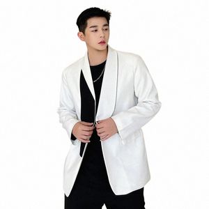 2021 autunno stile coreano persalizzato colletto asimmetrico vestito da uomo casual allentato colore misto Blazer per gli uomini M-XL a2Ep #