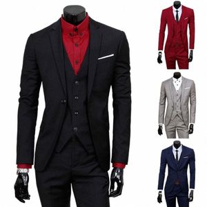 wedding Suit Set Wear-resistant Pure Color Soft Fabric Single Butt Suit Separates Suit Separates Single-breasted Vest p4B8#