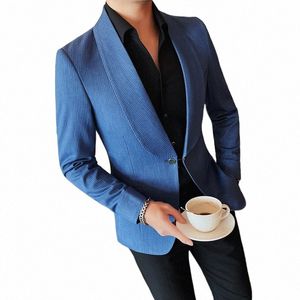 Varumärkeskläder Autumn Men Blazers Solid Color Lapel Casual Busin Suit Jackor Högkvalitativ bröllop Brudgum Social Dr Coat 33xl#