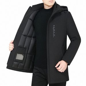 men's Winter Down Jacket Casual Mid-length Parkas Winter White Duck Down Big Fur Collar Thicken Warm Overcoat Male -30 Degree 16Hs#