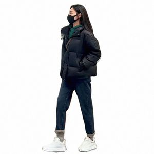 女性服のための冬のジャケット韓国のパンコート女性ダウンコットコート厚いパーカーブラックスタンドカラージャケット05VH＃