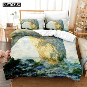 Bedding Sets 3D Printed Monet Art Set Down Quilt Cover With Pillowcase Double SIngle King